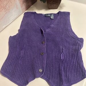 Women’s Silk/Cotton Blend Purple Vest by Liz Wear, size small